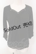 axes femme / 7部袖カットソー  クロ O-25-05-12-063-AX-TO-IG-OS