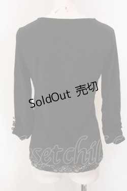 画像2: axes femme / 7部袖カットソー  クロ O-25-05-12-063-AX-TO-IG-OS