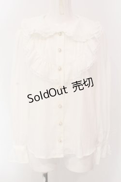 画像1: Ank Rouge / タックフリル丸襟ブラウス  オフシロ O-25-05-12-064-CA-BL-IG-OS