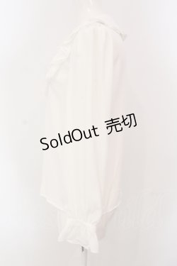 画像2: Ank Rouge / タックフリル丸襟ブラウス  オフシロ O-25-05-12-064-CA-BL-IG-OS
