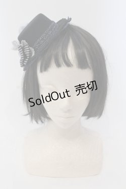 画像2: axes femme / リボンプチ薔薇ミニハットクリップ  クロ×ネイビー O-25-05-12-007-AX-ZA-IG-OS