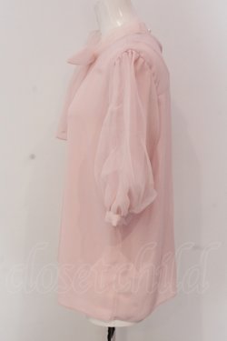画像2: Rmine / シアーボウタイリボンブラウス  ピンク O-25-05-12-068-EL-BL-IG-OS