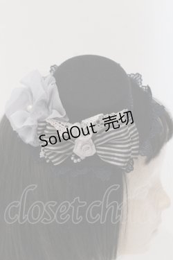 画像3: axes femme / リボンプチ薔薇ミニハットクリップ  クロ×ネイビー O-25-05-12-007-AX-ZA-IG-OS