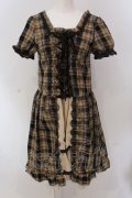 axes femme / スカラップ刺繍レースアップワンピース  ブラウン O-25-05-12-073-AX-OP-IG-OS