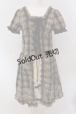 画像1: axes femme / スカラップ刺繍レースアップワンピース  ブラウン O-25-05-12-073-AX-OP-IG-OS