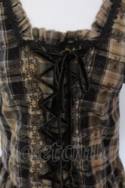画像2: axes femme / スカラップ刺繍レースアップワンピース  ブラウン O-25-05-12-073-AX-OP-IG-OS