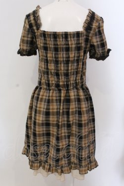 画像4: axes femme / スカラップ刺繍レースアップワンピース  ブラウン O-25-05-12-073-AX-OP-IG-OS