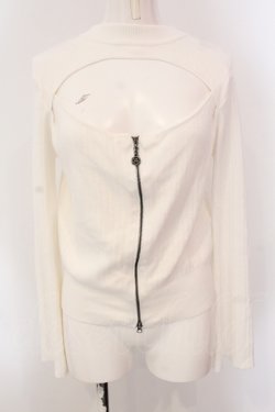 画像1: axes femme / センタージップフレア袖ニット F シロ O-25-05-12-081-AX-TO-IG-OS