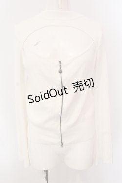 画像1: axes femme / センタージップフレア袖ニット F シロ O-25-05-12-081-AX-TO-IG-OS