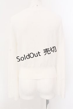 画像4: axes femme / センタージップフレア袖ニット F シロ O-25-05-12-081-AX-TO-IG-OS