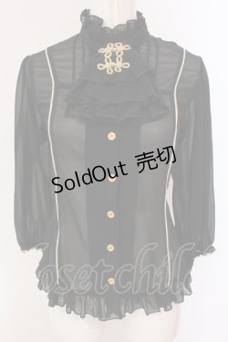 画像1: metamorphose / モチーフつきブラウス  クロ O-25-05-12-084-ME-BL-IG-OS