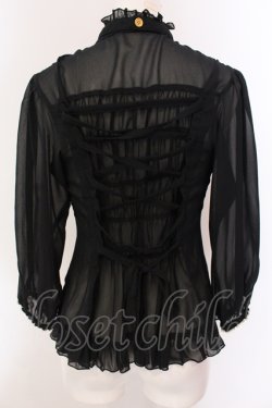 画像4: metamorphose / モチーフつきブラウス  クロ O-25-05-12-084-ME-BL-IG-OS