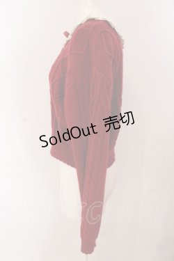画像3: Emily Temple cute / 衿付きケーブル編みニット  アカ×シロ O-25-05-12-085-ET-BL-IG-OS