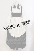 黒猫庄 （海外ロリィタ） / メイドVIII号 フルセット【Black Cat Manor】  ブラック×ホワイト O-25-05-12-013-LO-OP-IG-OS