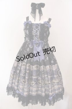 画像1: metamorphose / Black Swanハイウエストジャンパースカートセット  クロ×ネイビー O-25-05-12-014-ME-OP-IG-OS