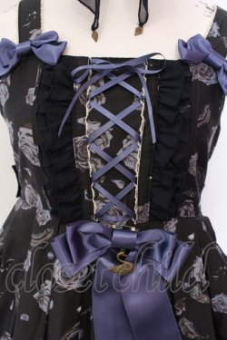 画像2: metamorphose / Black Swanハイウエストジャンパースカートセット  クロ×ネイビー O-25-05-12-014-ME-OP-IG-OS