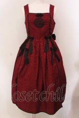 axes femme kawaii / 牡丹刺繍チャイナジャンスカ M ワイン O-25-05-12-024-AX-OP-OW-OS