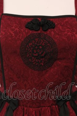 画像2: axes femme kawaii / 牡丹刺繍チャイナジャンスカ M ワイン O-25-05-12-024-AX-OP-OW-OS