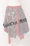 Qutie Frash / 和柄アシメラップスカート  レッド O-25-05-13-027-QU-SK-OW-OS
