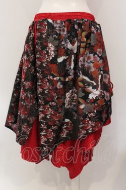 画像3: Qutie Frash / 和柄アシメラップスカート  レッド O-25-05-13-027-QU-SK-OW-OS