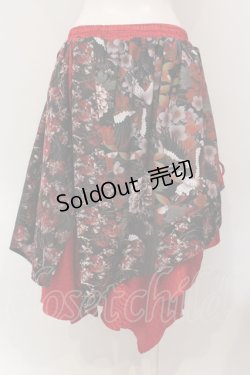 画像3: Qutie Frash / 和柄アシメラップスカート  レッド O-25-05-13-027-QU-SK-OW-OS