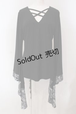 画像1: Qutie Frash / プレミアムセット2024-朧月- 着物袖インナーT  ブラック O-25-05-13-031-QU-TO-OW-ZI