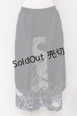 Qutie Frash / 和柄ワイドパンツ  ブルー O-25-05-13-034-QU-PA-OW-ZI