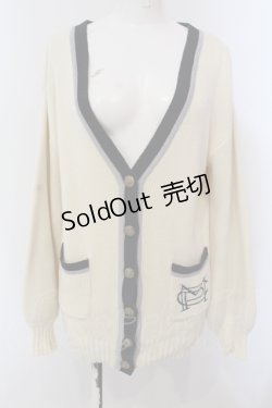 画像1: Maison de FLEUR Petite Robe canone / 埋められないラインカーディガン F アイボリー×ネイビー O-25-05-13-041-EL-TO-OW-OS