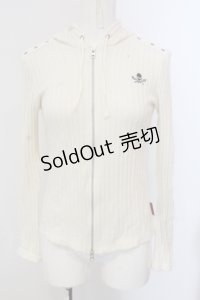 Ozz On / スカル刺繍ニットZIPパーカー  オフホワイト O-25-05-13-057-OO-TO-OW-OS