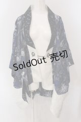 Qutie Frash / 和柄ポンチョ  ブルー O-25-05-13-058-QU-JA-IG-OS