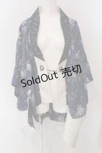Qutie Frash / 和柄ポンチョ  ブルー O-25-05-13-058-QU-JA-IG-OS