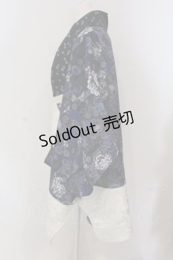 画像2: Qutie Frash / 和柄ポンチョ  ブルー O-25-05-13-058-QU-JA-IG-OS