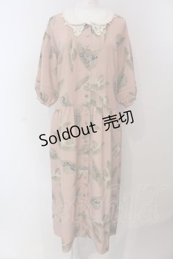 画像1: PINK HOUSE / 麦わら帽子プリントワンピース  ピンク O-25-05-13-065-LO-OP-IG-OS