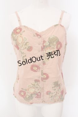 画像1: PINK HOUSE / ガーベラプリントキャミソール  ピンク O-25-05-13-066-LO-TO-IG-OS