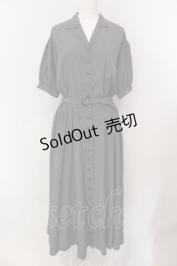 画像1: PINK HOUSE / 開襟ドットワンピース  ネイビー O-25-05-13-068-LO-OP-IG-OS