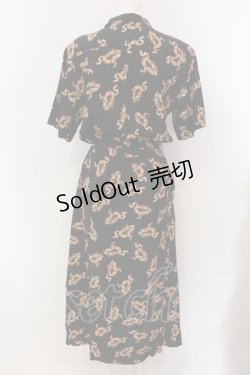 画像4: PINK HOUSE / 花冠柄開襟ワンピース  クロ O-25-05-13-069-LO-OP-IG-OS