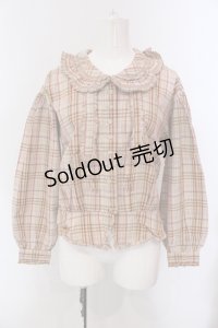 PINK HOUSE / マドラスチェックフリルブラウス  ピンク系 O-25-05-13-075-LO-BL-IG-OS