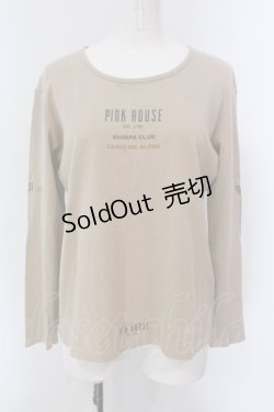 画像1: PINK HOUSE / ロゴプリントカットソー  ピンクベージュ O-25-05-13-076-LO-TO-IG-ZI