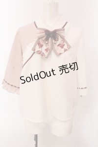 Amavel / おもひでの玩具箱 和風ブラウス  ピンク×シロ O-25-05-13-083-CA-BL-IG-OS