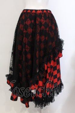 画像3: Qutie Frash / 蜘蛛メッシュロングスカート  ブラック×レッド O-25-05-13-008-QU-SK-OW-OS