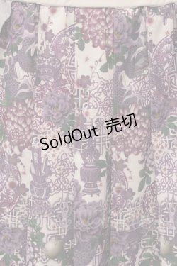 画像2: Qutie Frash / 和柄プリーツロンスカ  ホワイト×パープル O-25-05-13-009-QU-SK-OW-OS
