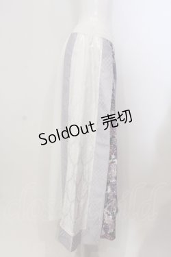 画像3: Qutie Frash / 和柄プリーツロンスカ  ホワイト×パープル O-25-05-13-009-QU-SK-OW-OS