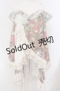 Qutie Frash / オフショル着物カーデ  ホワイト×レッド O-25-05-13-010-QU-TO-OW-OS