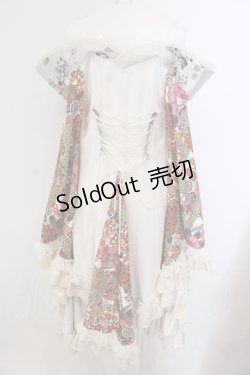 画像4: Qutie Frash / オフショル着物カーデ  ホワイト×レッド O-25-05-13-010-QU-TO-OW-OS