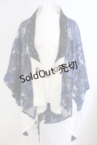 Qutie Frash / 和柄ポンチョ  ブルー O-25-05-13-012-QU-JA-OW-OS