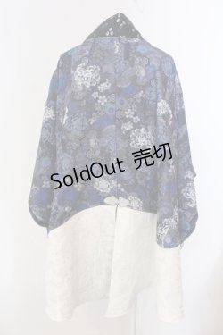 画像3: Qutie Frash / 和柄ポンチョ  ブルー O-25-05-13-012-QU-JA-OW-OS