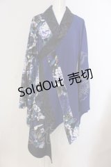 Qutie Frash / 着物カーデ  ブルー O-25-05-13-015-QU-JA-OW-OS