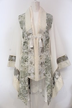 画像1: Qutie Frash / 編み上げ着物カーデ  ホワイト O-25-05-13-024-QU-CO-OW-OS
