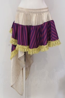 画像1: Qutie Frash / ストライプ×ダイヤアシメラップスカート  パープル O-25-05-13-025-QU-SK-OW-OS