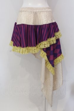 画像3: Qutie Frash / ストライプ×ダイヤアシメラップスカート  パープル O-25-05-13-025-QU-SK-OW-OS